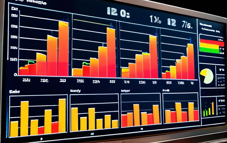 **Data Visualization:** A vibrant dashboard displaying bar graphs, line charts, and a heat map illustrating customer behavior patterns in a retail store. Focus on the clarity and visual appeal of the data representation.